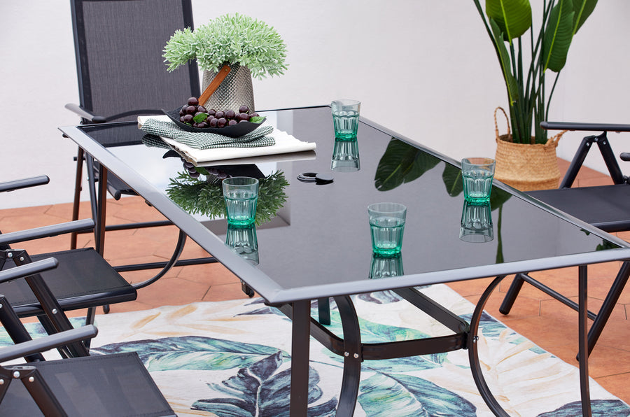 concept-usine-rimini-10-table-jardin-noire-10-places-verre-alu image 2