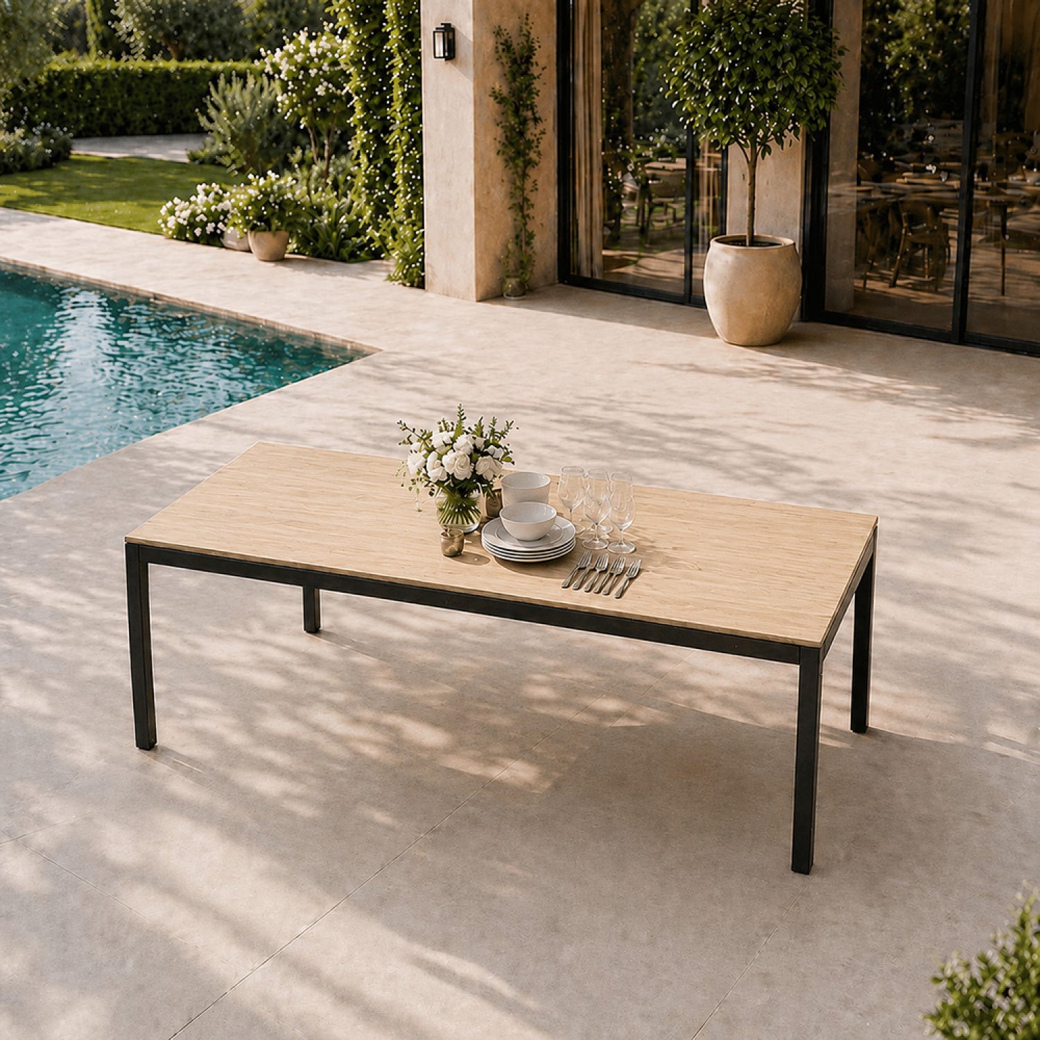 concept-usine-brisbane-190cm-table-de-jardin-8-places-effet-bois image 3