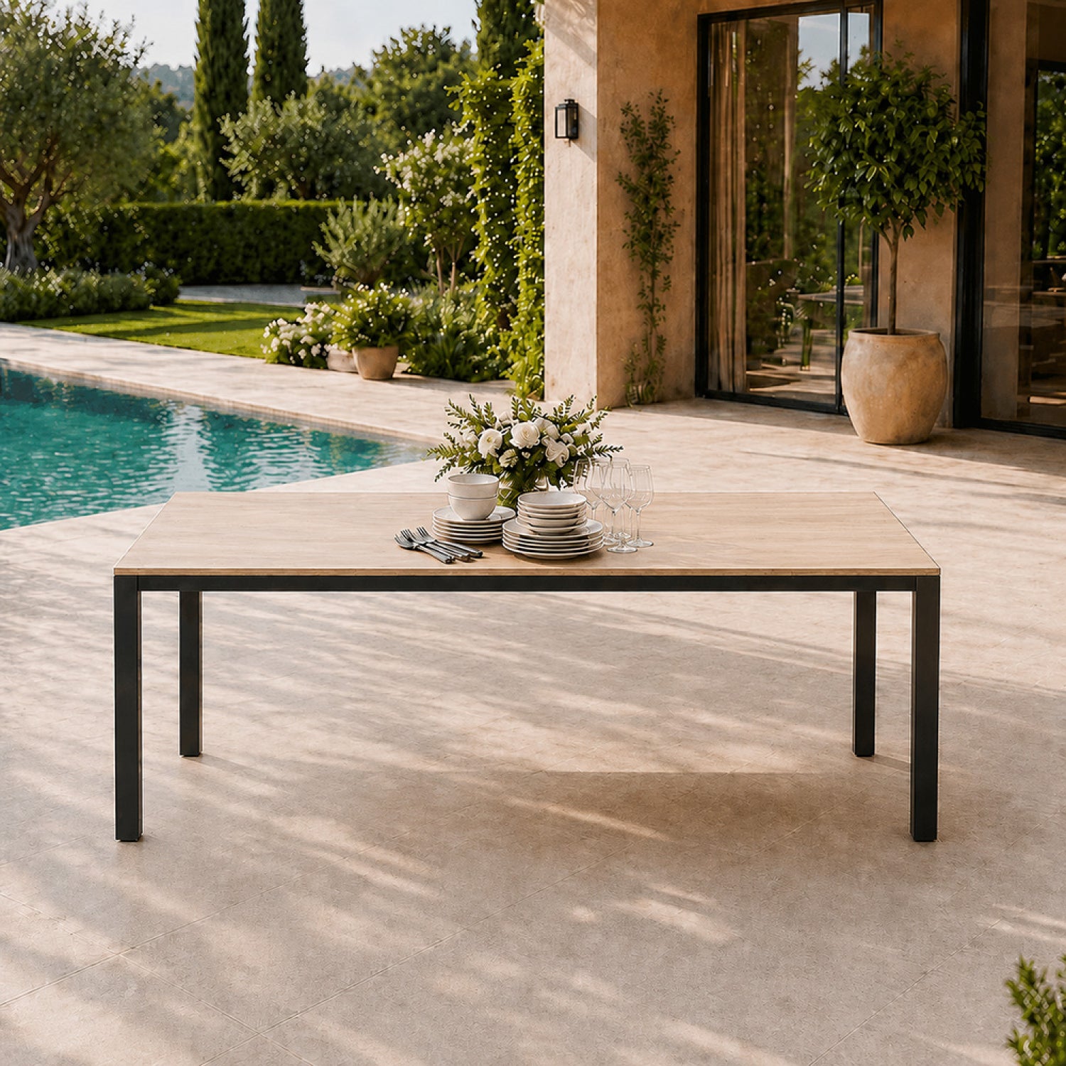 concept-usine-brisbane-190cm-table-de-jardin-8-places-effet-bois image 4