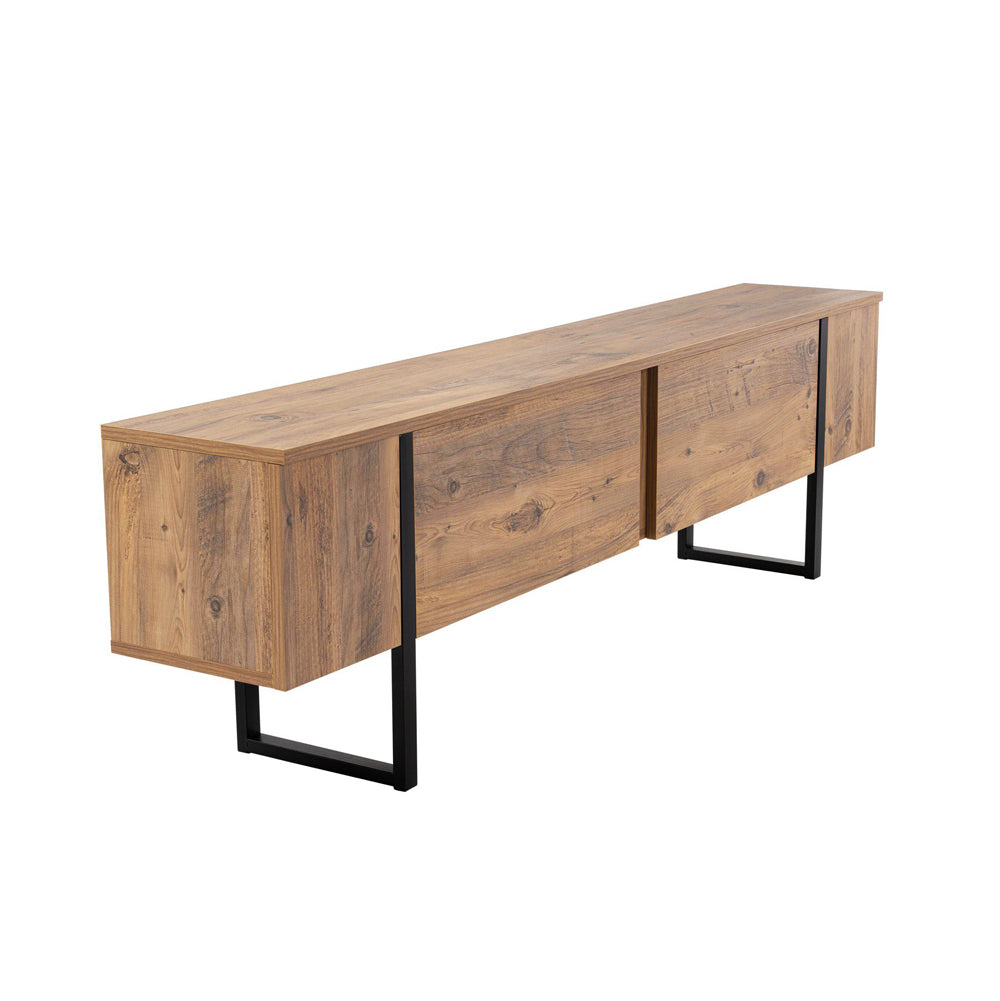 concept-usine-moov-180-cm-meuble-tv-industriel-noir-et-bois image 8