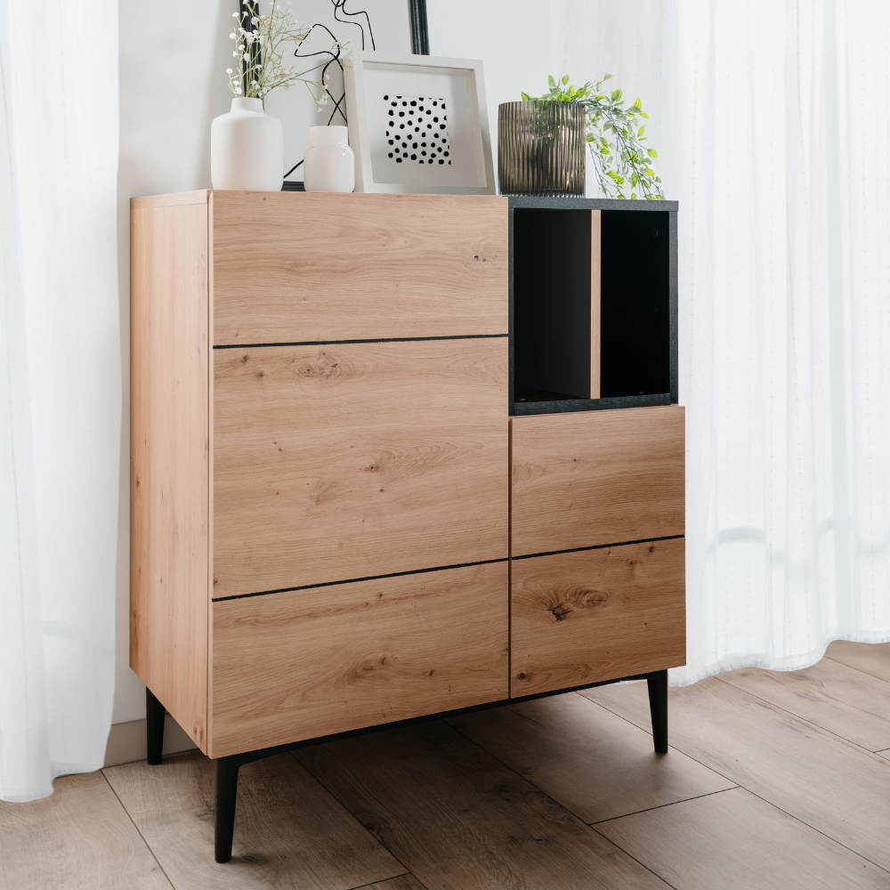 concept-usine-novi-buffet-80-cm-ch-ne-et-noir-2-portes image 2