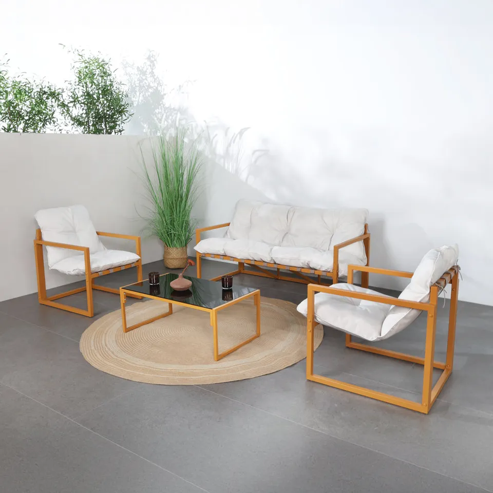 concept-usine-rabat-5-salon-jardin-5-places-acier-beige image 1
