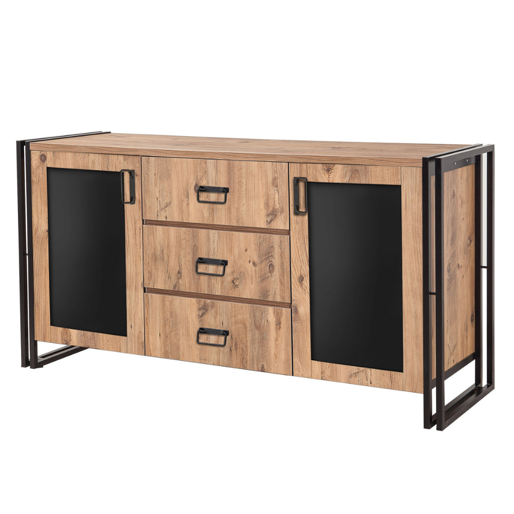 concept-usine-tonya-buffet-industriel-bois-noir-154-cm image 3