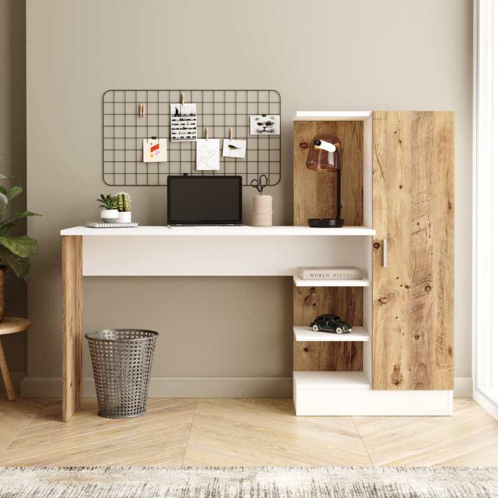 concept-usine-tehda-bureau-blanc-bois-avec-rangement image 2
