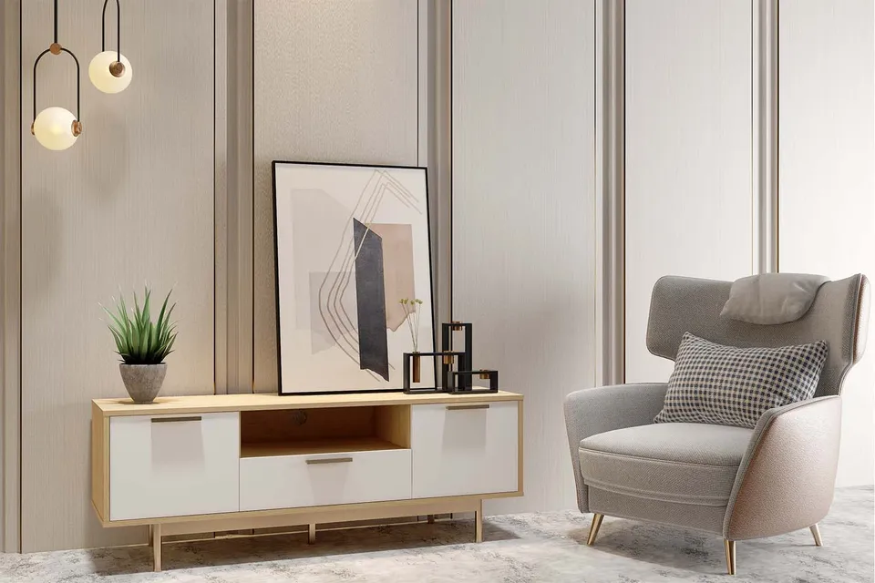 concept-usine-fyn-meuble-tv-blanc-140-cm-niche image 1