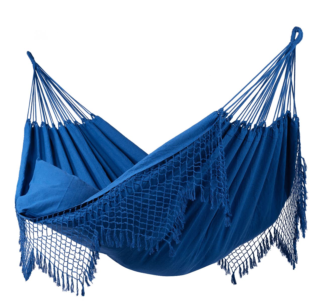 tropilex-fringes-sublime-hamac-double-bleu-marine-350-cm image 1
