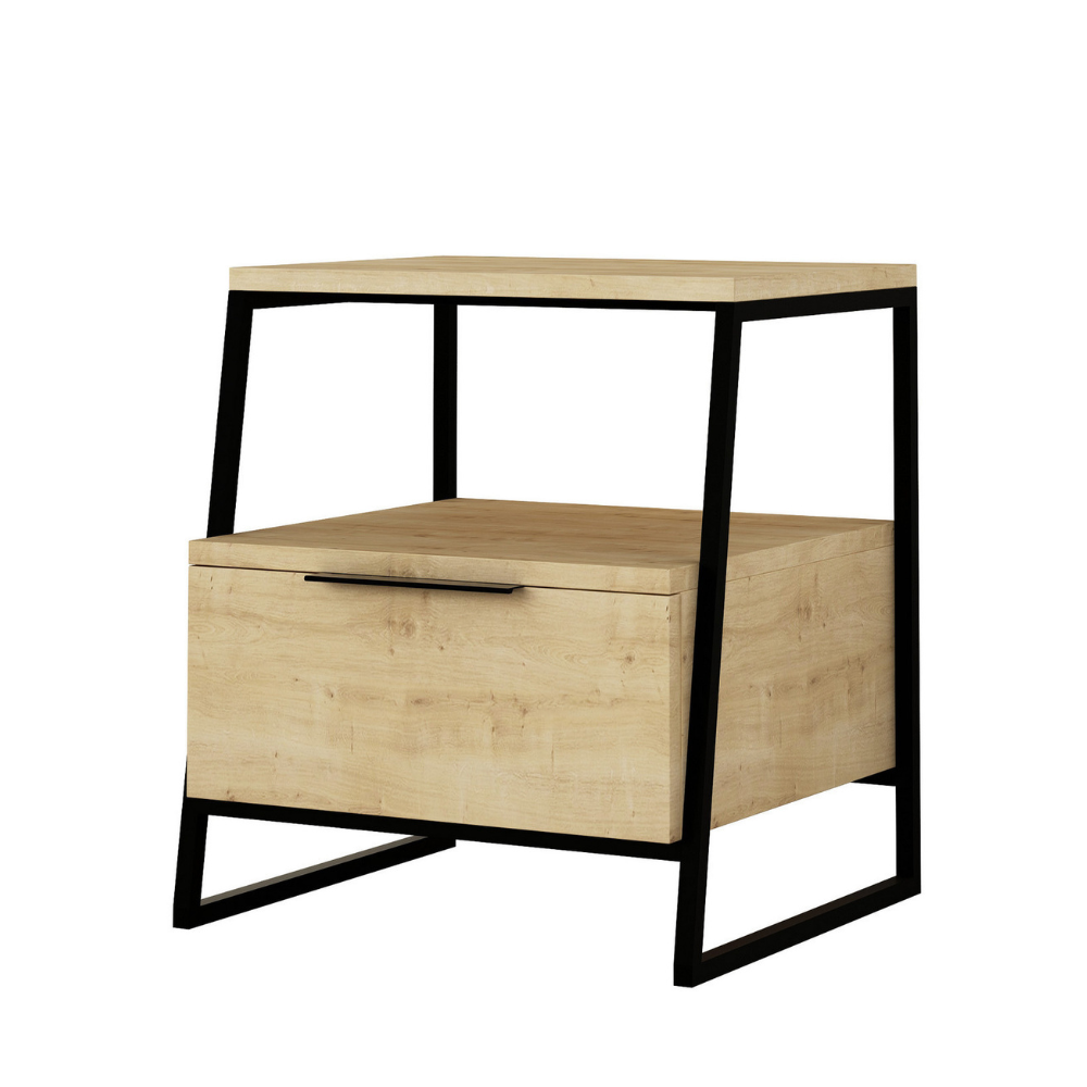 concept-usine-inka-table-de-chevet-bois-noir-industrielle image 3