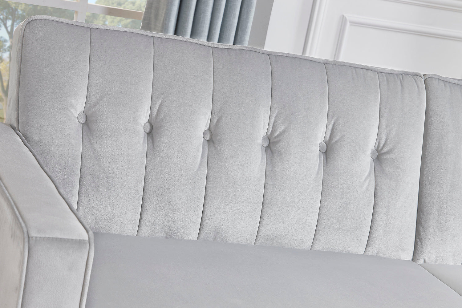 concept-usine-liverpool-canap-convertible-3-places-velours-gris-clair image 5