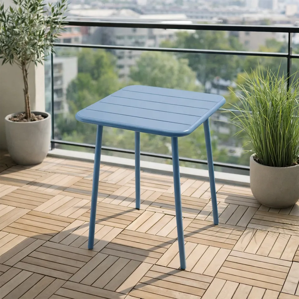 concept-usine-bergame-table-2-table-jardin-bleu-2-places-acier image 1