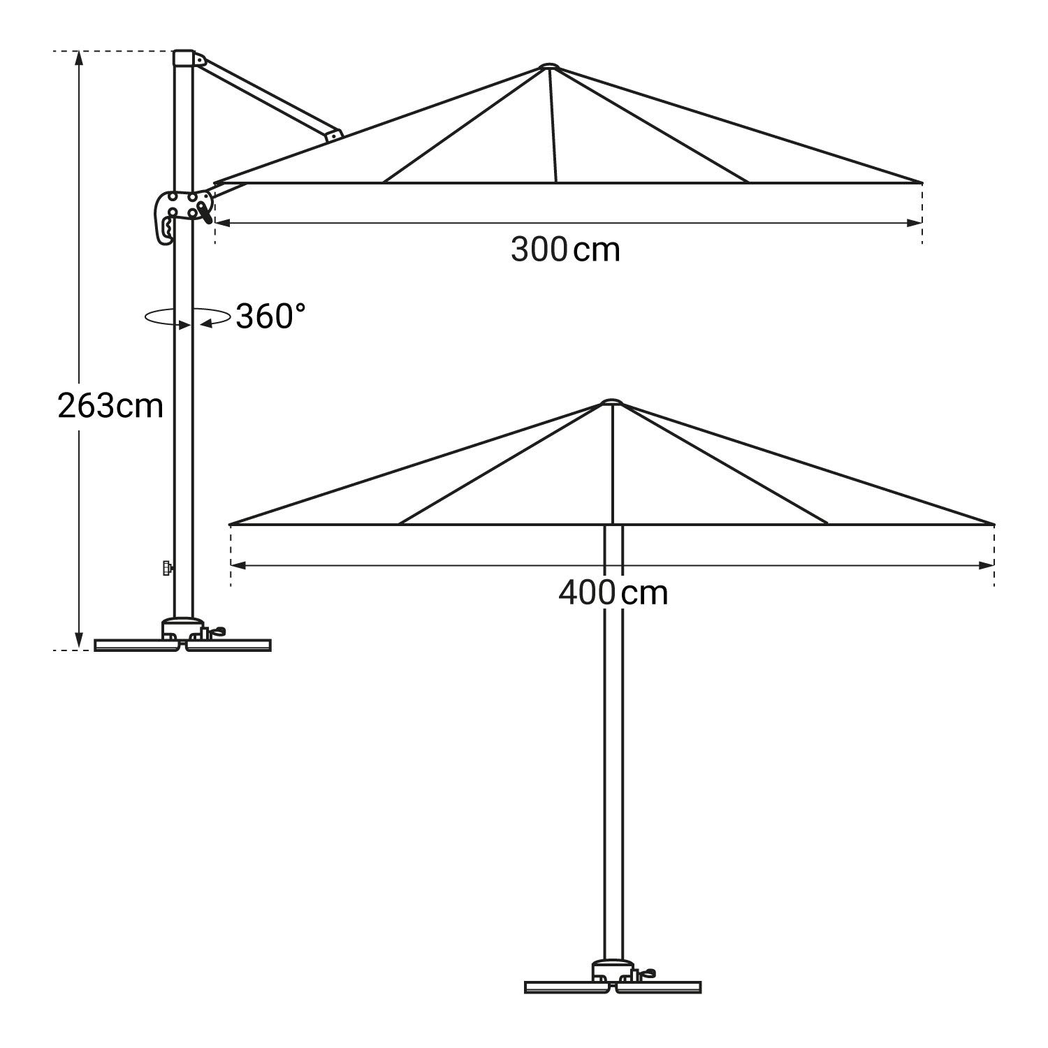 happy-garden-molokai-parasol-d-port-led-3x4-m-taupe image 4