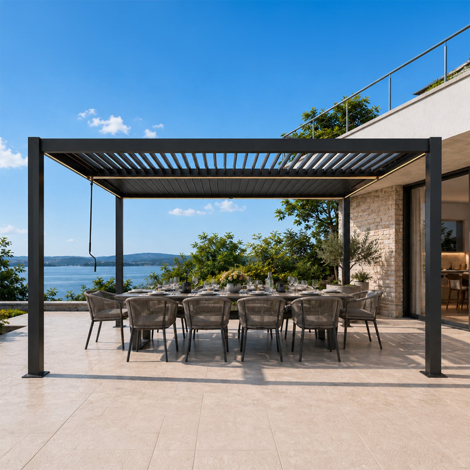 concept-usine-corfu-led-pergola-bioclimatique-noire-4x3-m image 4