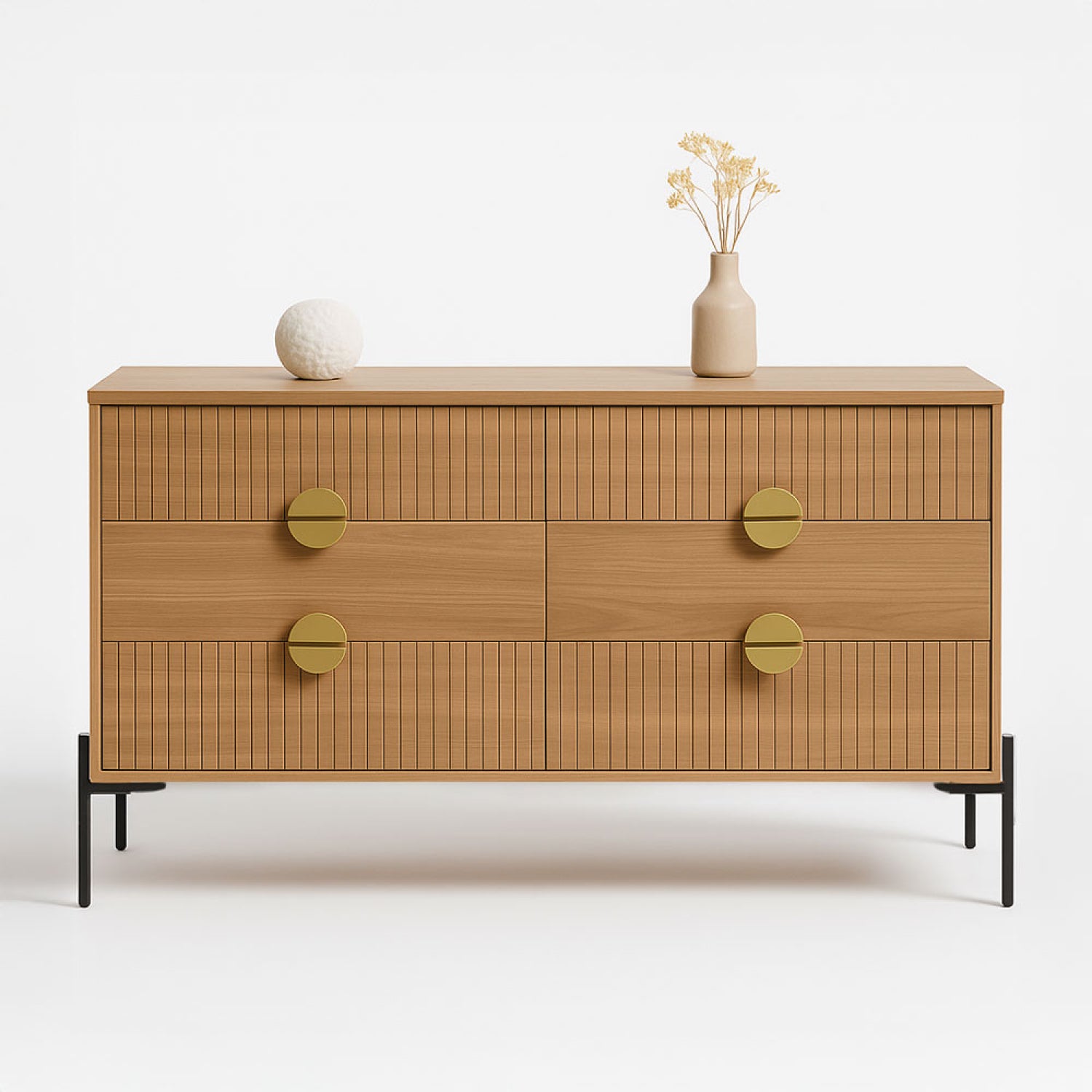 concept-usine-vallo-commode-6-tiroirs-bois-noir-144-cm image 2