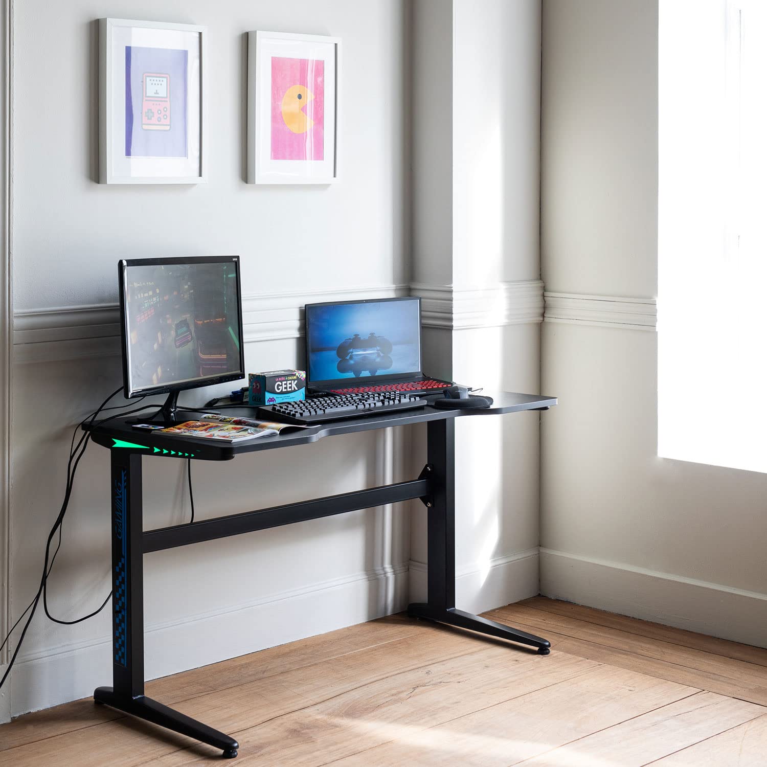 happy-garden-alice-bureau-gamer-led-noir-120cm image 2