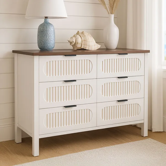 concept-usine-brix-commode-6-tiroirs-blanc-bois-120-cm image 1