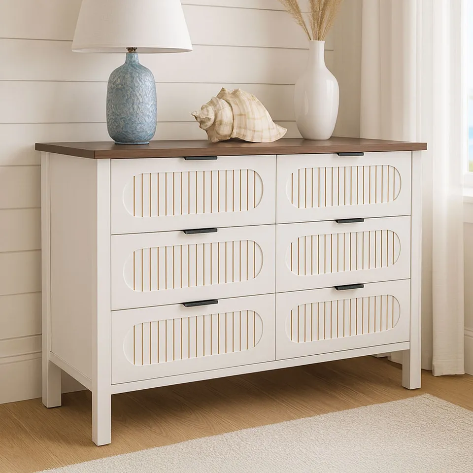 concept-usine-brix-commode-6-tiroirs-blanc-bois-120-cm image 1