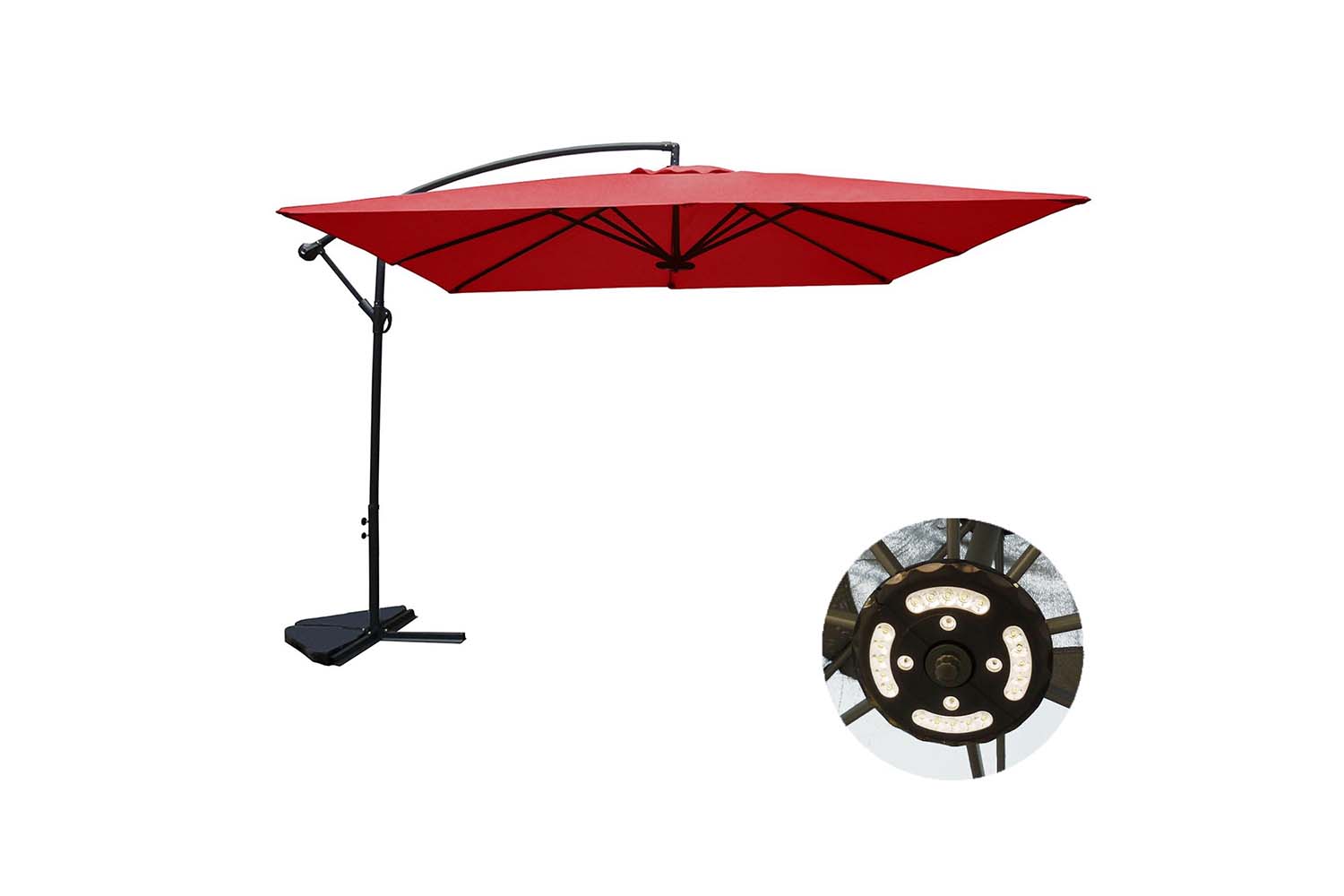 concept-usine-solenzara-led-parasol-d-port-gris-3x3-m-inclinable image 4