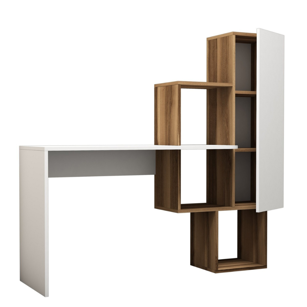 concept-usine-turku-bureau-bois-blanc-145-cm-6-rangements image 4