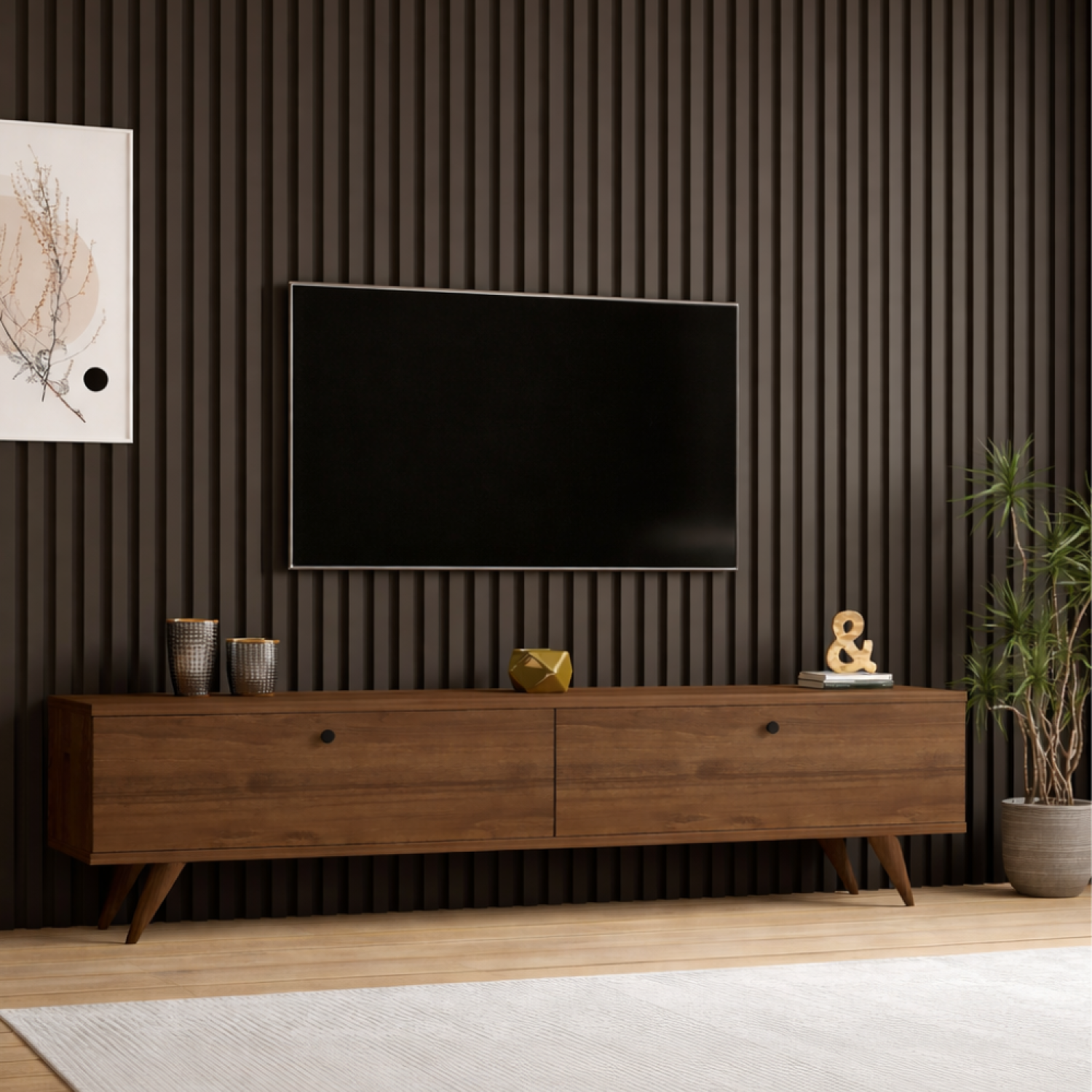 concept-usine-poly-meuble-tv-noyer-160-cm-avec-placards image 3