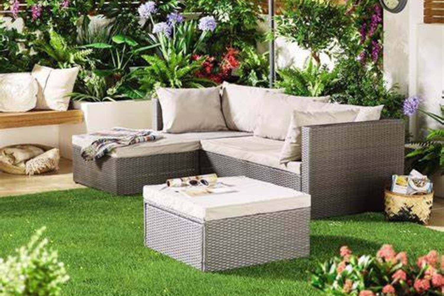 concept-usine-lecci-salon-de-jardin-4-places-r-sine-gris-beige image 3