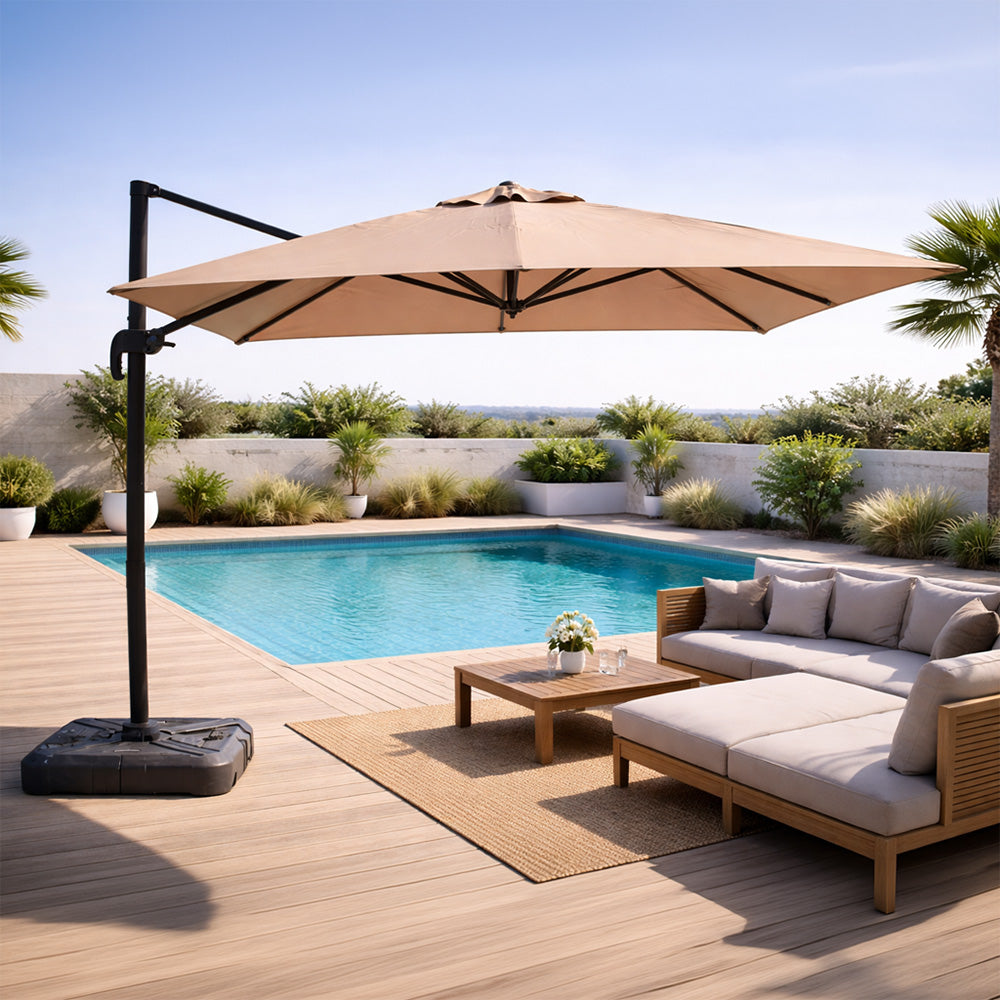 concept-usine-palatino-3x3m-parasol-d-port-taupe-rotatif image 2
