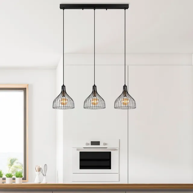 concept-usine-marie-plafonnier-m-tal-noir-3-lampes image 1