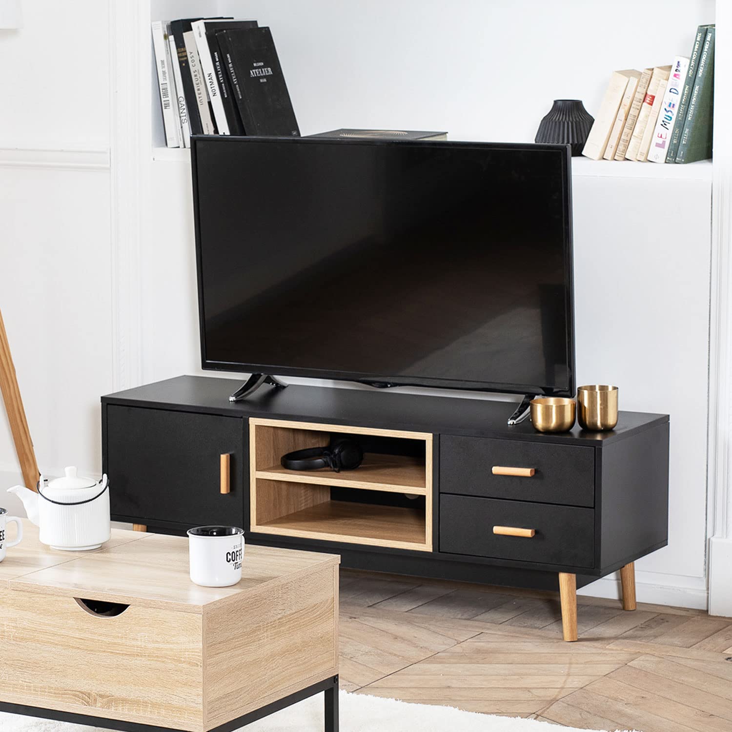 happy-garden-sicilia-meuble-tv-ross-noir-130-cm-scandinave image 2