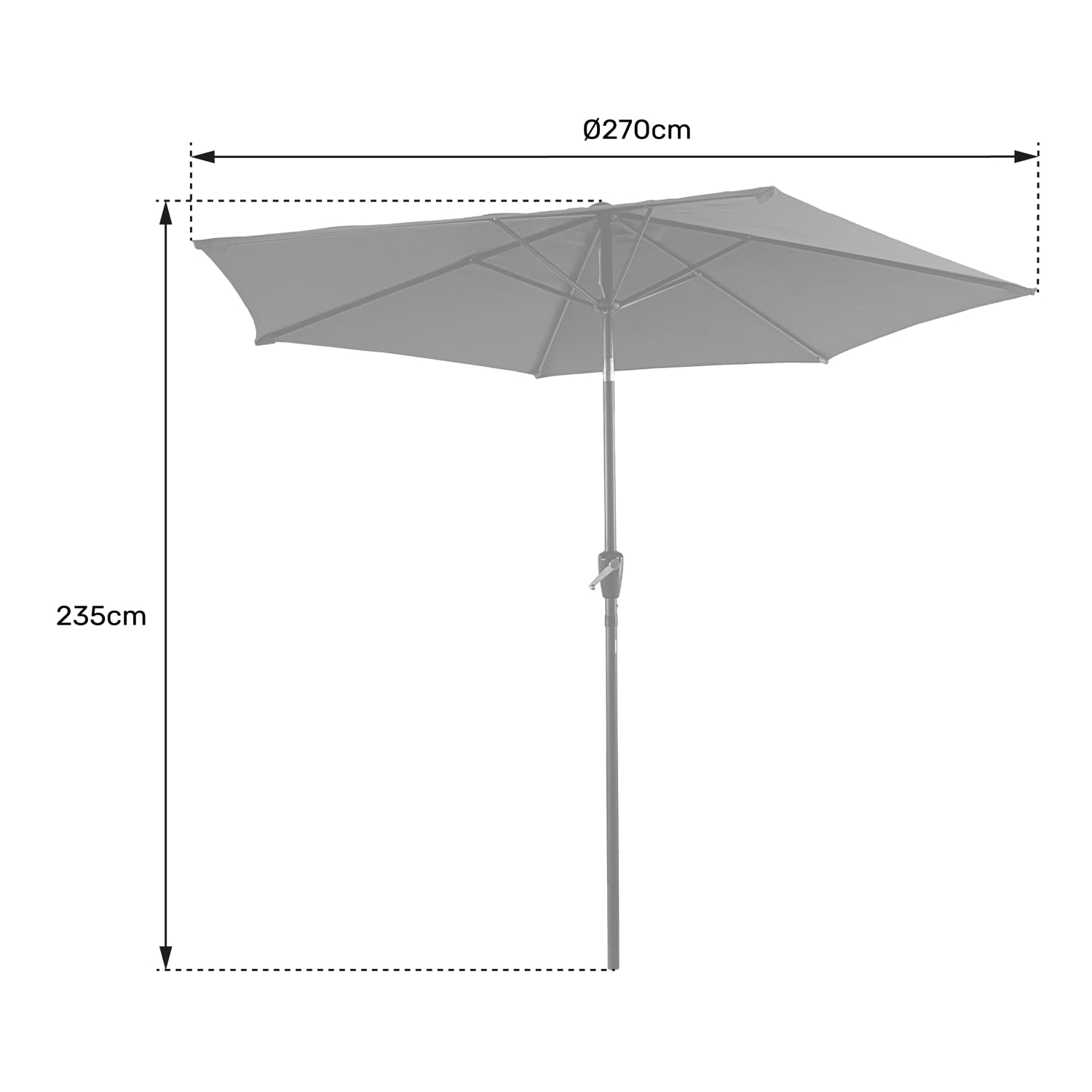happy-garden-hapuna-parasol-droit-rond-2-70m-noir-inclinable image 2