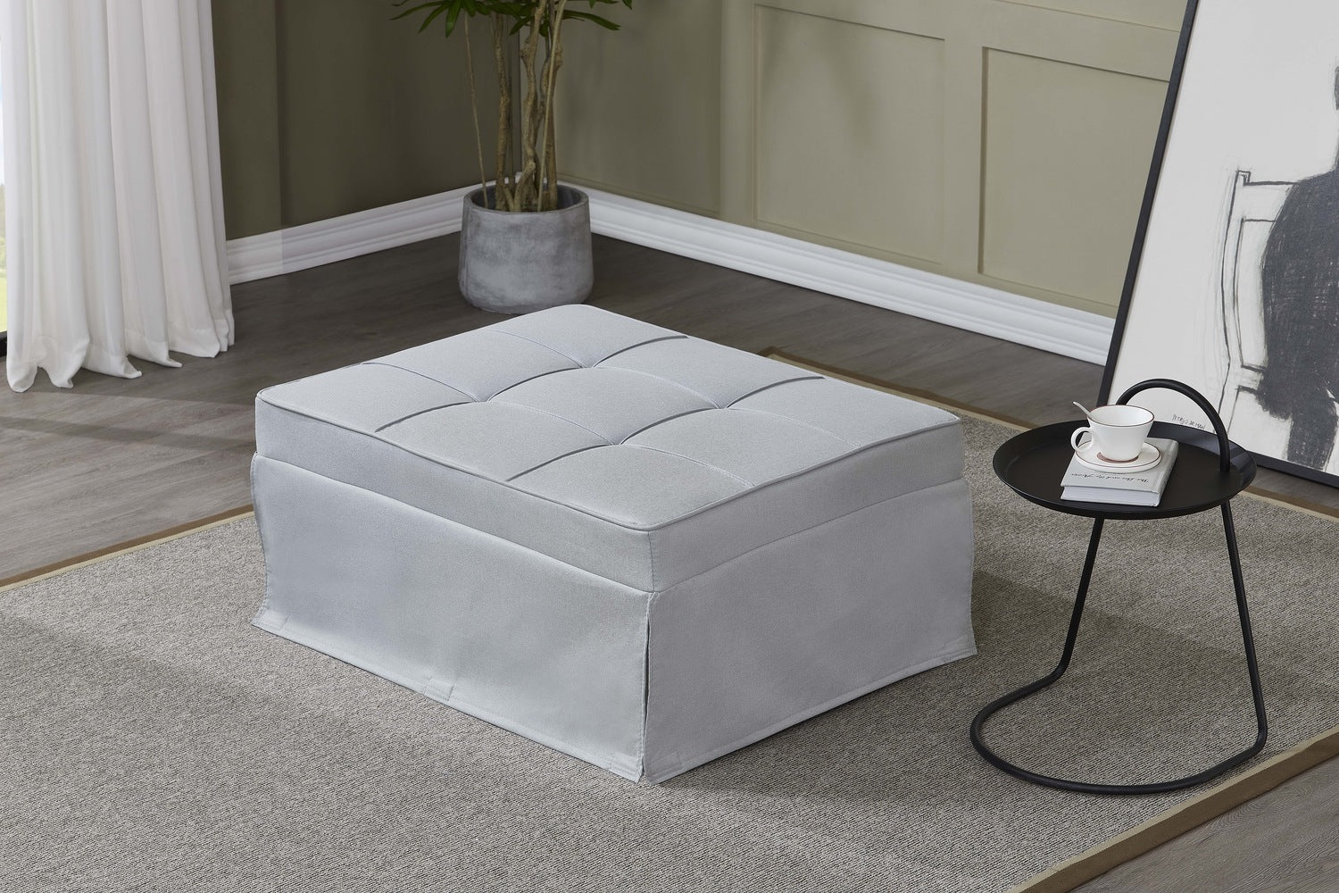 concept-usine-ota-fauteuil-pouf-gris-clair-3-en-1-relax image 2