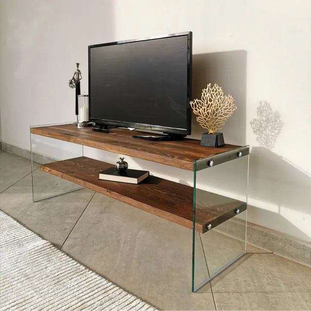 concept-usine-joy-meuble-tv-120-cm-pin-noyer-tag-re image 1