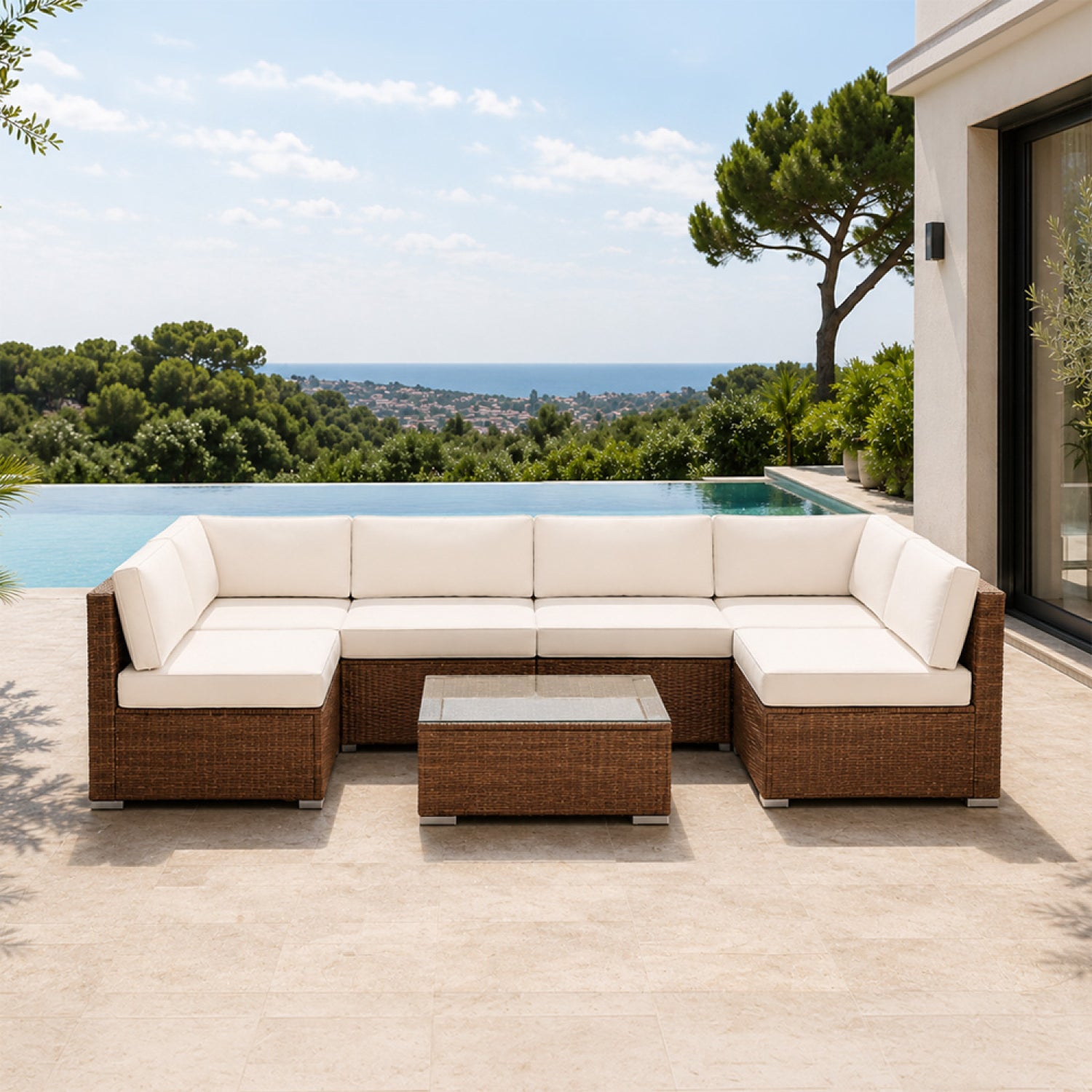 concept-usine-qamea-salon-jardin-6-places-marron-beige image 5
