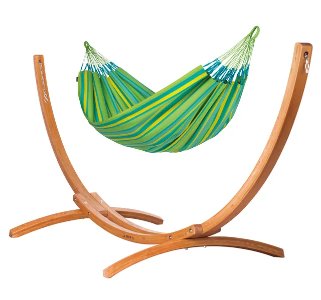 la-siesta-maera-hamac-double-avec-support-350-cm-lime-outdoor image 1