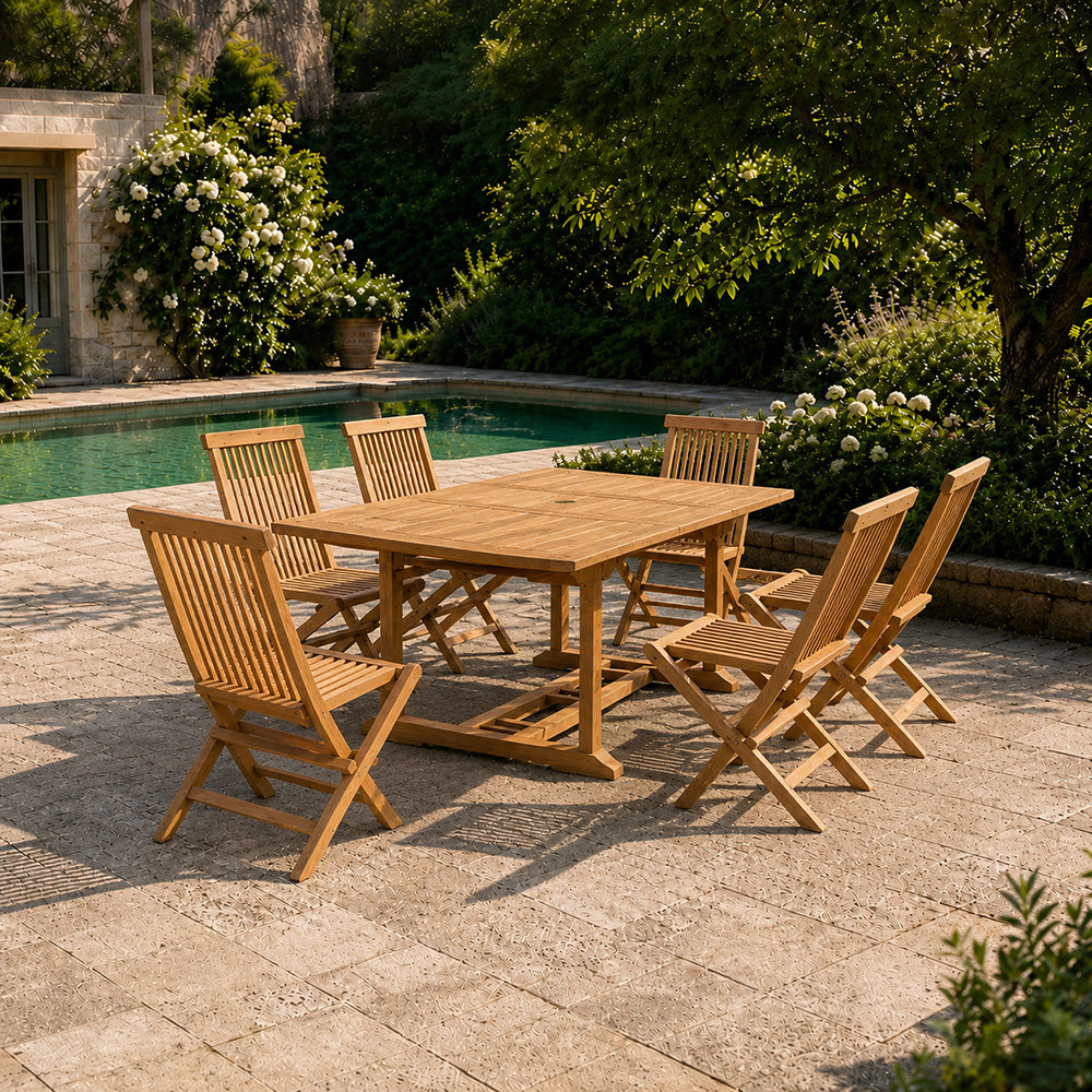 concept-usine-kajang-table-de-jardin-teck-extensible-170-cm image 5