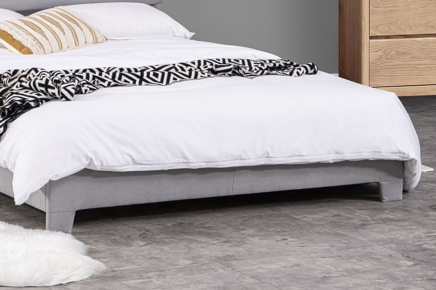 concept-usine-lincoln-lit-tissu-gris-160x200-cm-design image 4