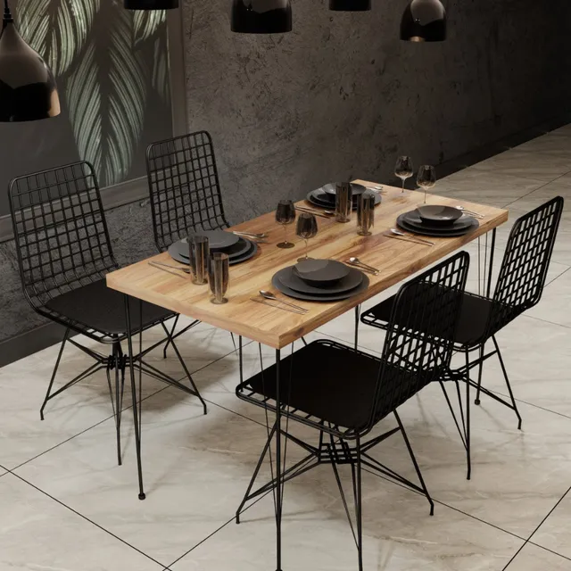 concept-usine-square-table-salle-manger-bois-4-places image 1