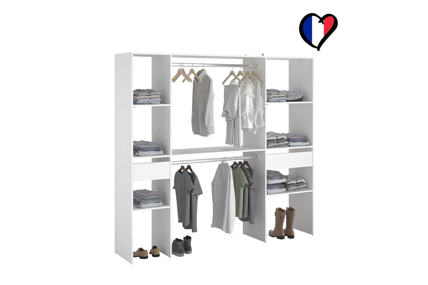 concept-usine-elysee-dressing-180-cm-blanc-avec-penderie image 1