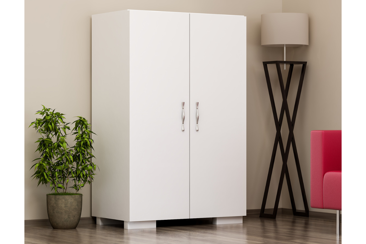 concept-usine-tia-meuble-chaussures-blanc-60-cm-4-cases image 2