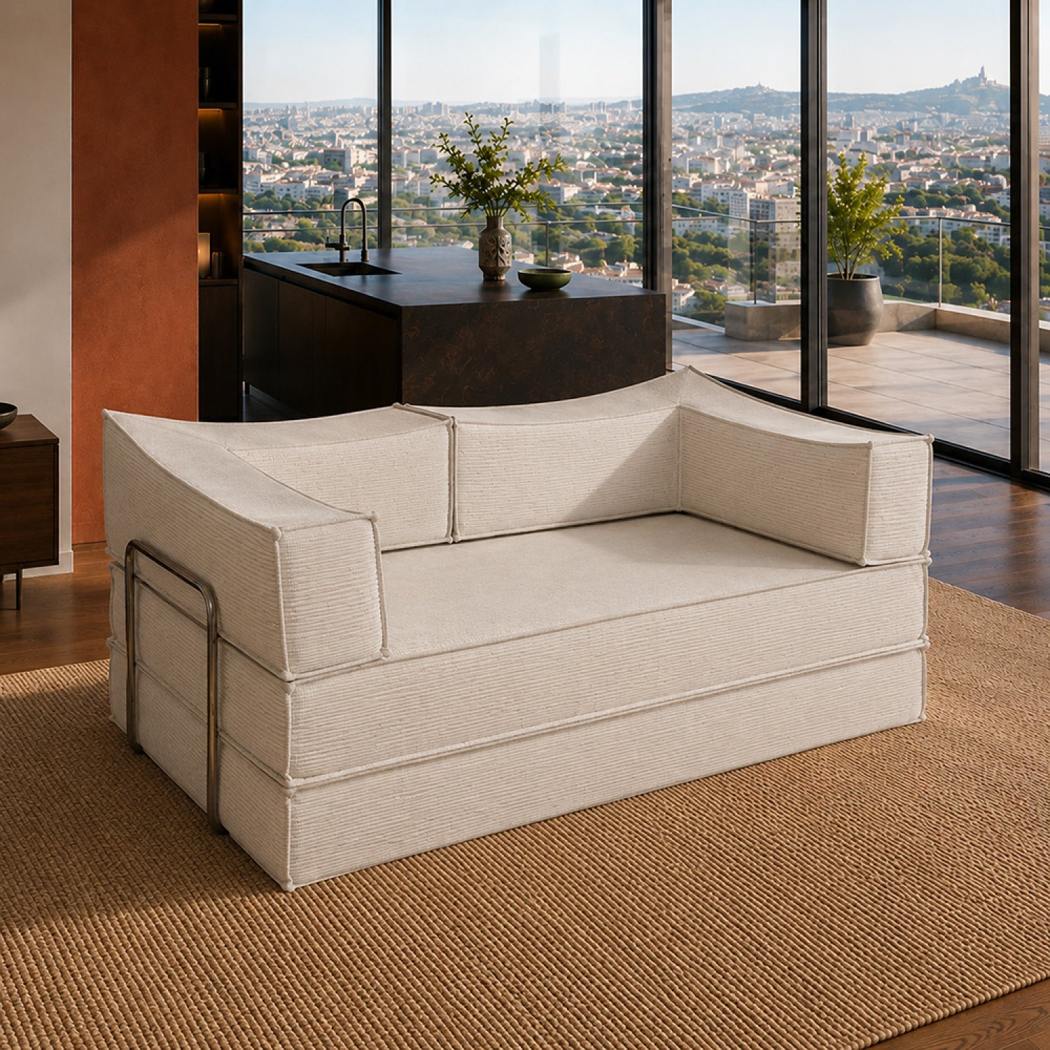 concept-usine-caub-canap-convertible-velours-c-tel-beige image 2