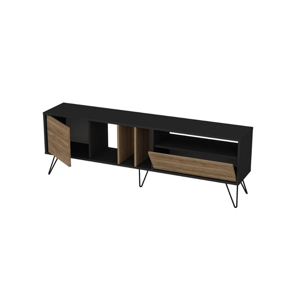 concept-usine-baylee-meuble-tv-180-cm-noir-et-bois image 5