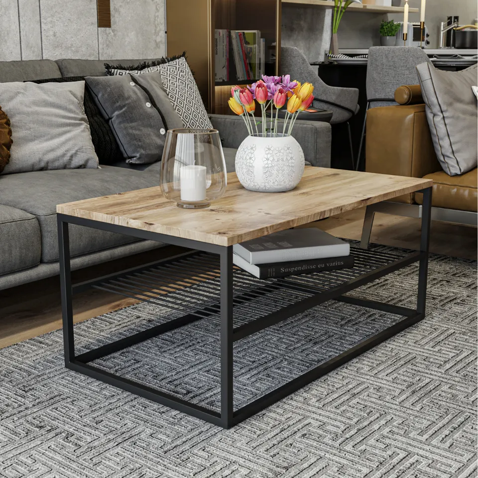 concept-usine-factory-table-basse-bois-noir-avec-rangement image 1