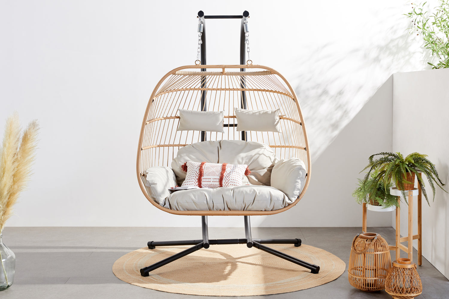 concept-usine-faro-fauteuil-suspendu-2-places-beige image 2