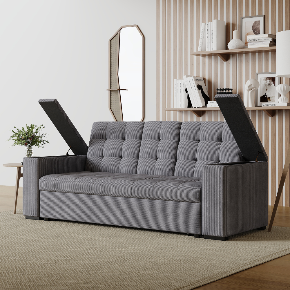 concept-usine-noho-canap-convertible-velours-c-tel-gris-clair image 3