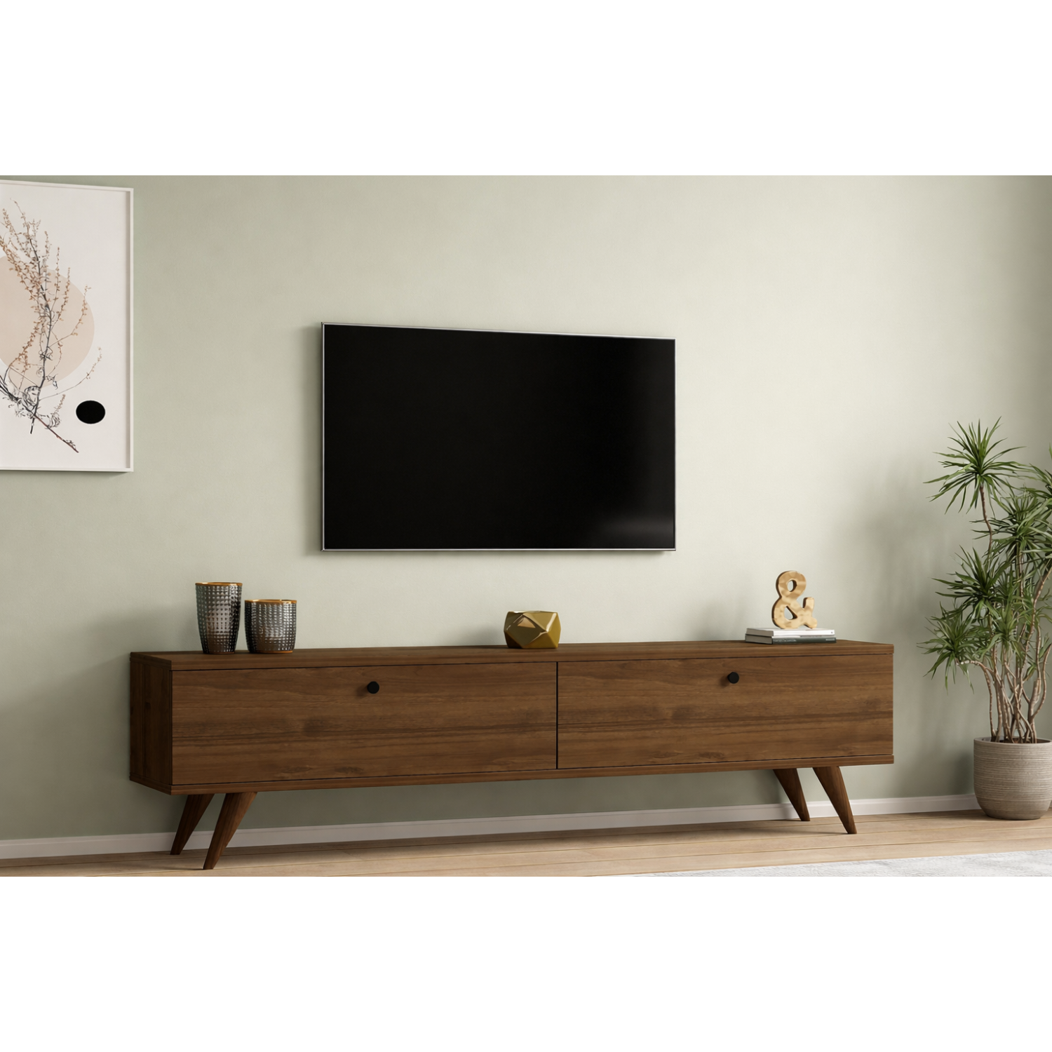 concept-usine-poly-meuble-tv-noyer-160-cm-avec-placards image 4
