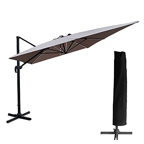 happy-garden-molokai-parasol-d-port-led-3x4-m-taupe image 5