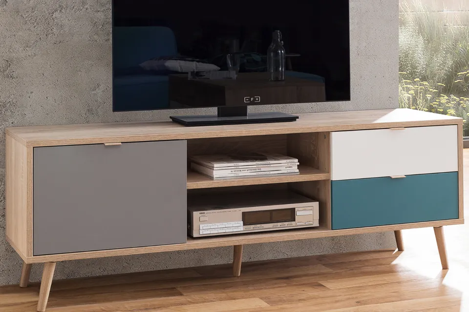 concept-usine-perast-meuble-tv-150-cm-blanc-bleu-gris image 1