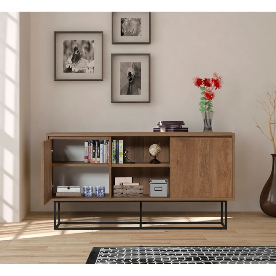 concept-usine-brezno-buffet-140-cm-noyer-et-noir image 1