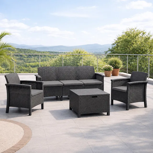 concept-usine-maniza-5-salon-de-jardin-5-places-gris-coffre image 1