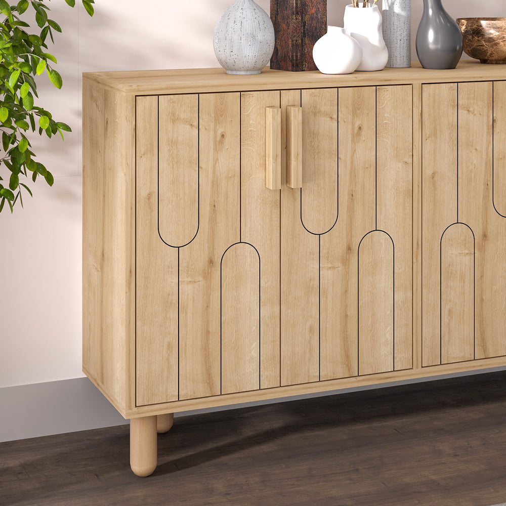 concept-usine-vinci-buffet-120-cm-bois-clair-4-portes image 2