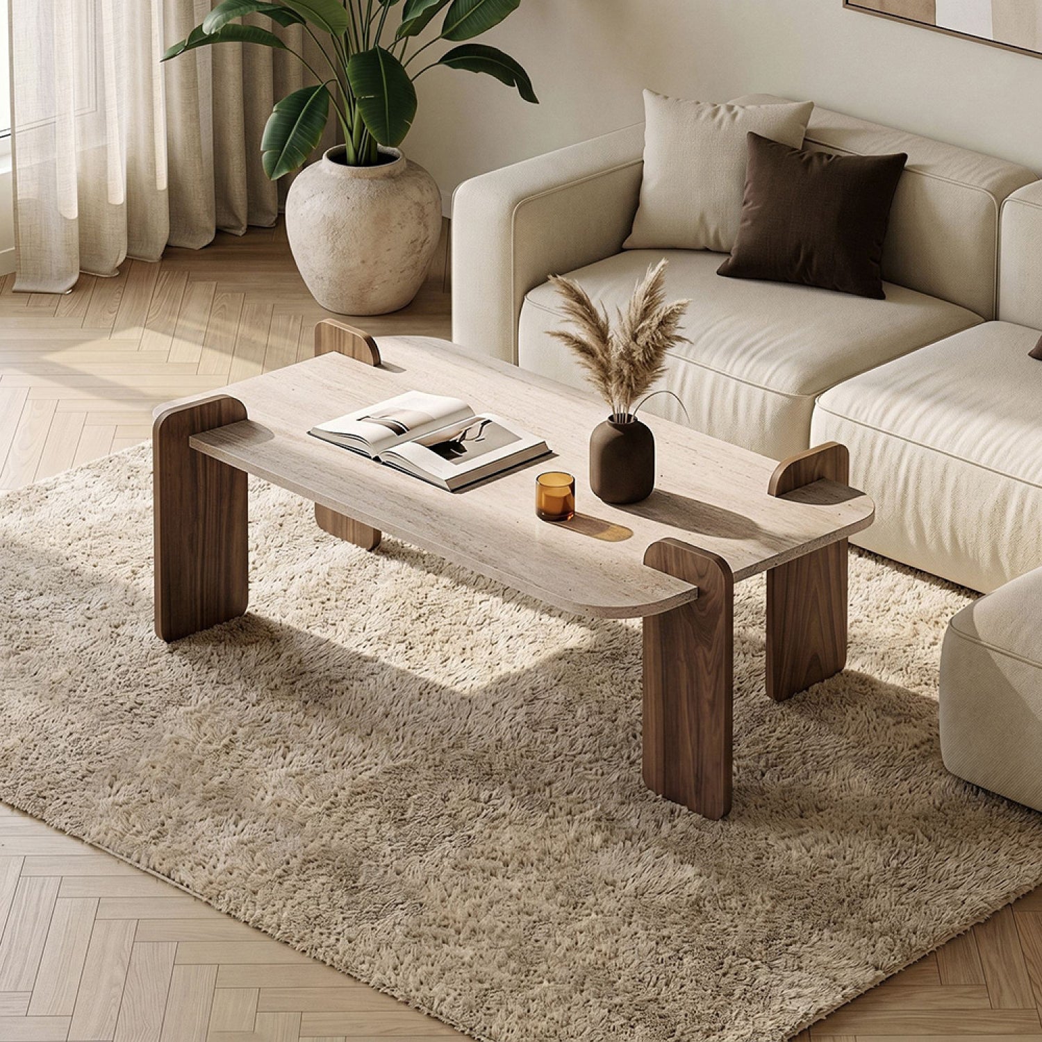 concept-usine-sita-table-basse-travertin-beige-120-cm image 2