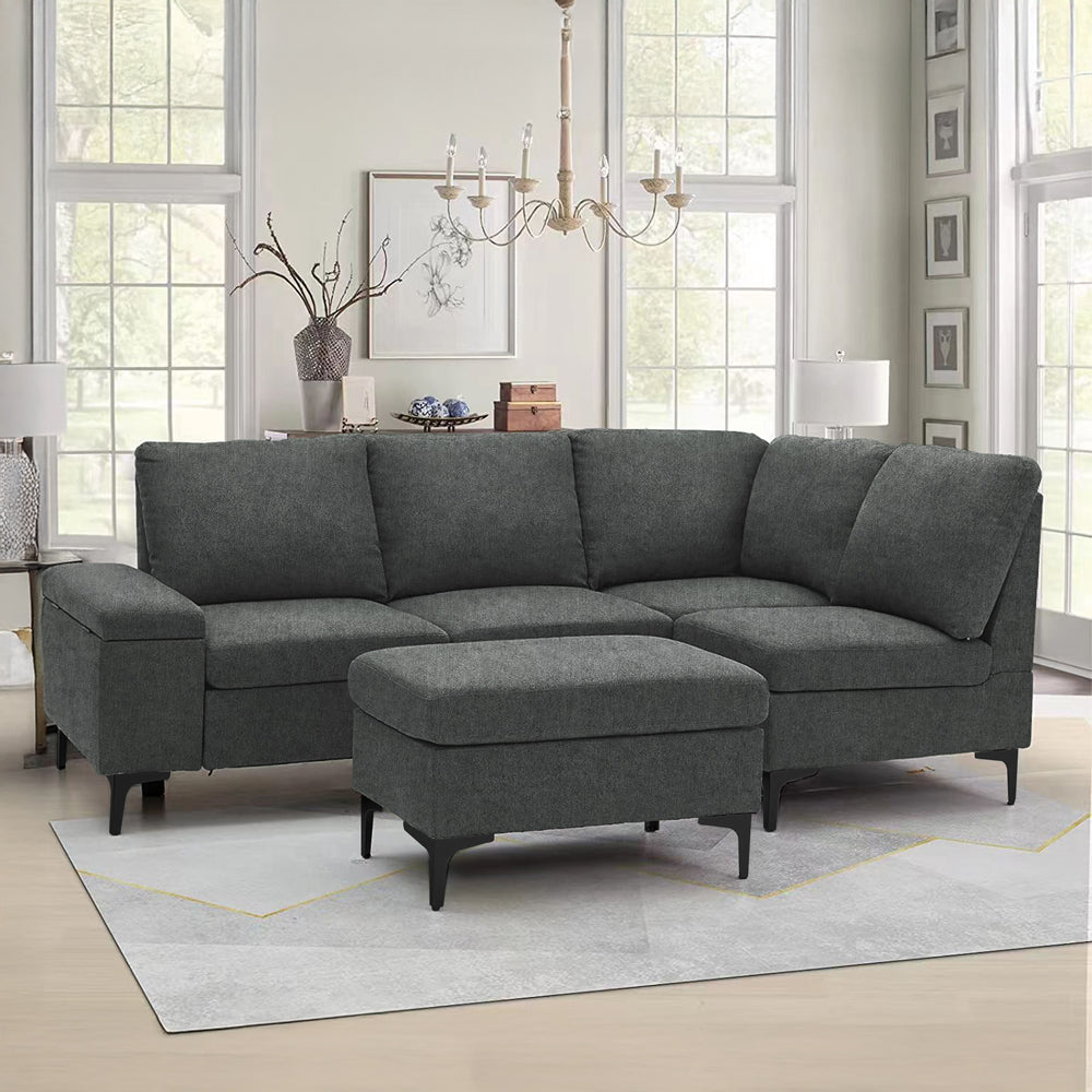 concept-usine-colchester-canap-d-angle-gris-anthracite-avec-pouf image 1
