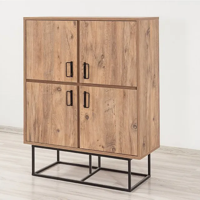 concept-usine-bresov-buffet-90-cm-noir-et-bois-avec-porte image 1